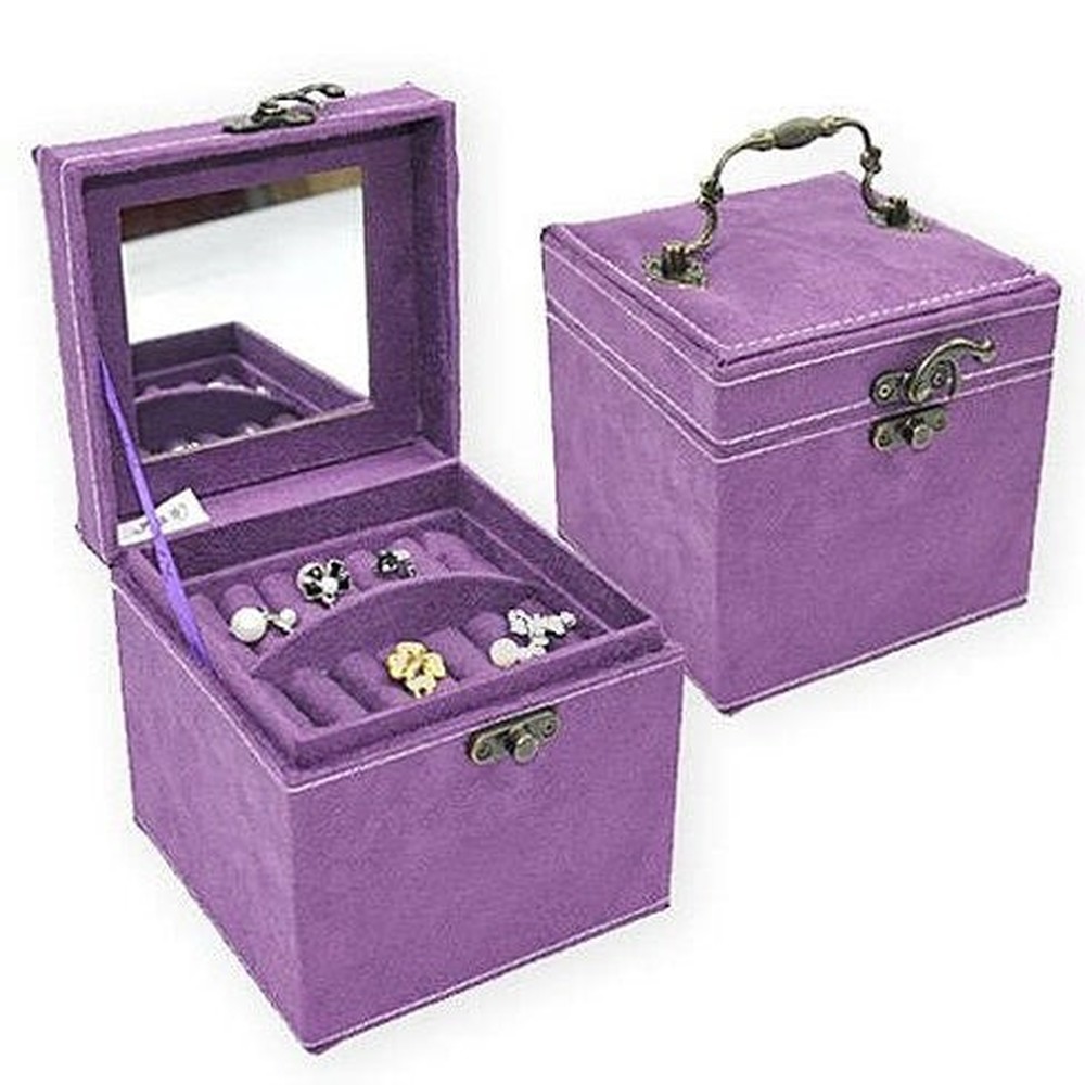 Soft Velour - Personal Jewel Box in Luscious Colors with Ornate Hardware