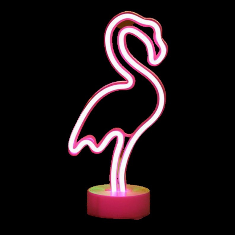 Tropical Nights Neon Deco Lights With Remote Control - Flamingo