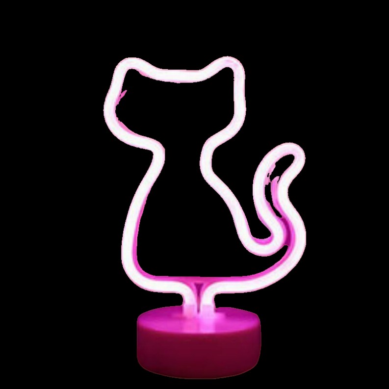 Tropical Nights Neon Deco Lights With Remote Control - Cat