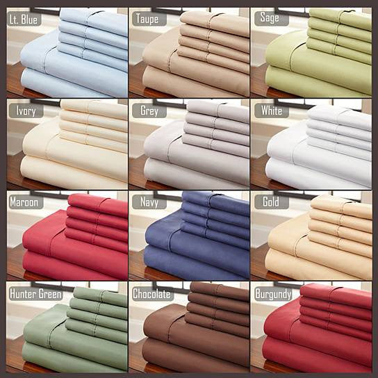 6-Piece Luxury Soft Bamboo Bed Sheet Set in 12 Colors