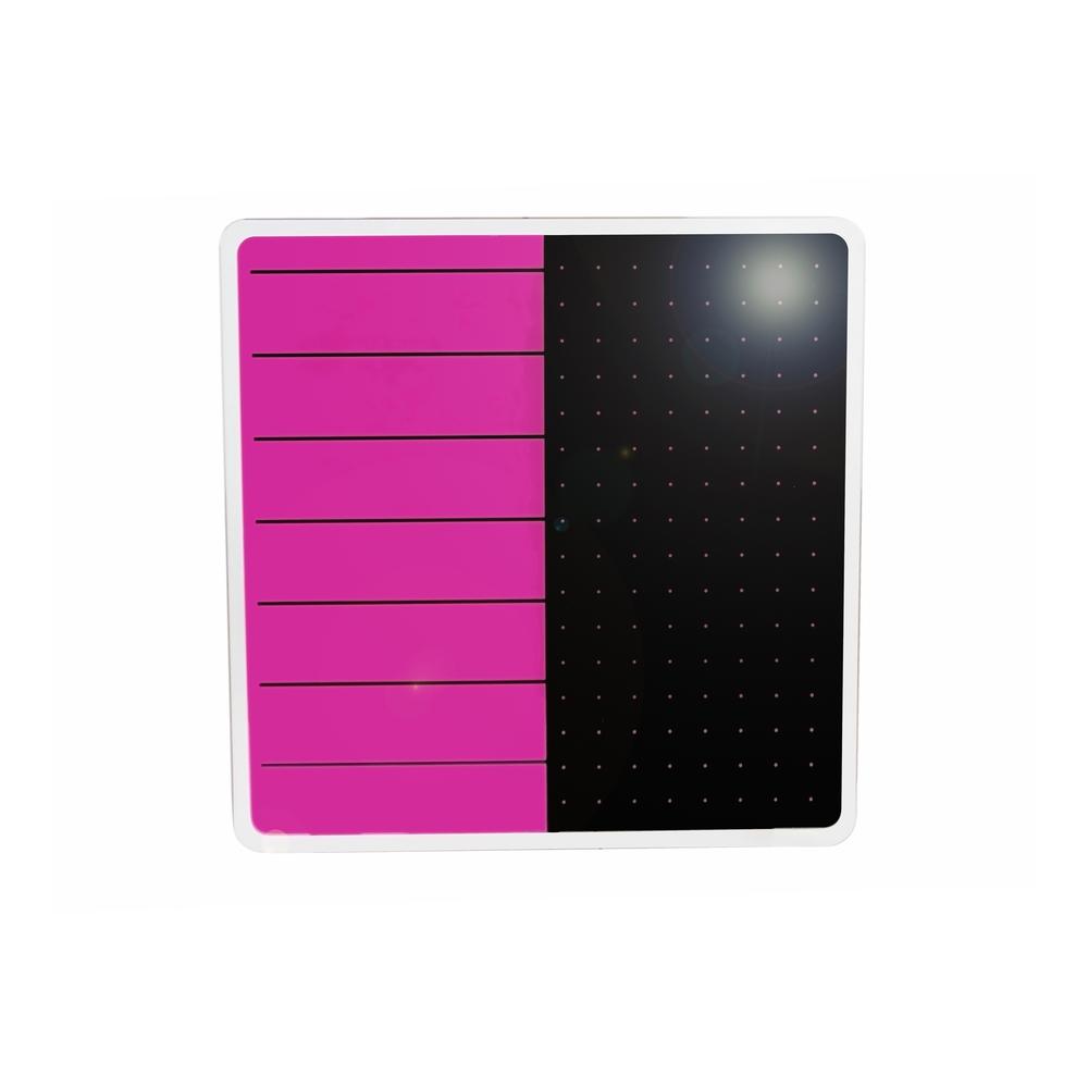 Violet & Black Plan & Grid Glass Dry Erase Board - 14" x 14"