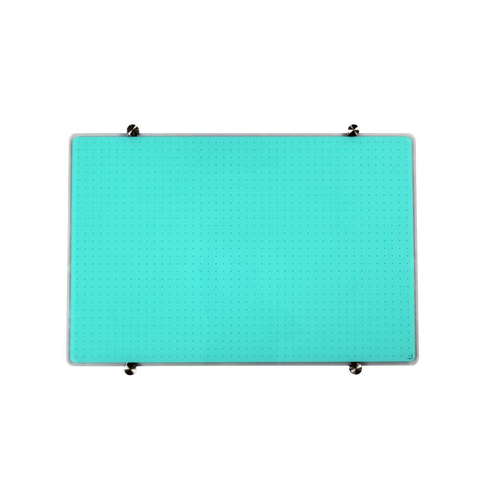 Teal Multi-Purpose Grid Glass Dry Erase Board 24" x 36"