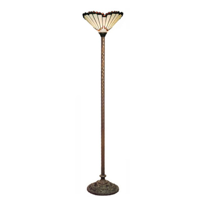 Famous Brand-Style White Jewel Torchiere Lamp