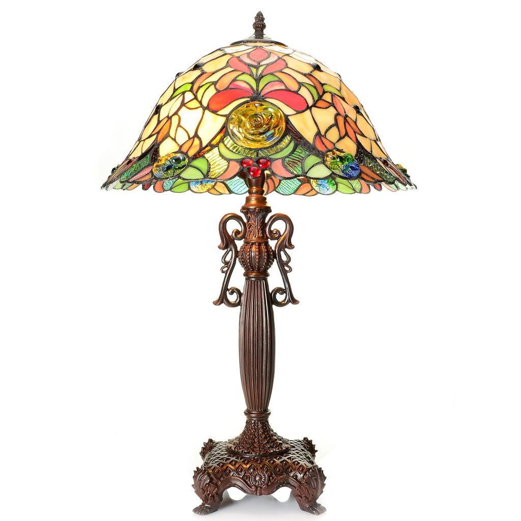 Famous Brand-Style 25" Grand Clieus Stained Glass Table Lamp