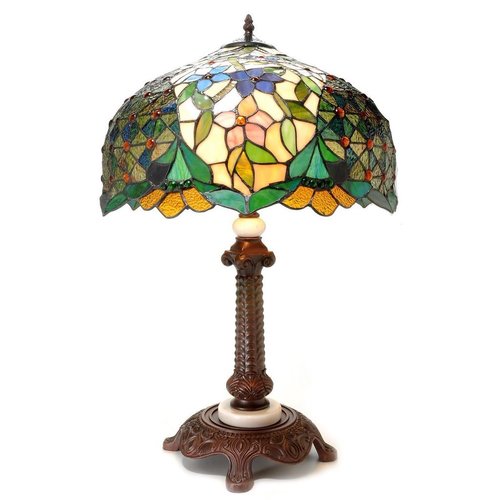Famous Brand-Style 28" Spring Daisy Stained Glass Table Lamp
