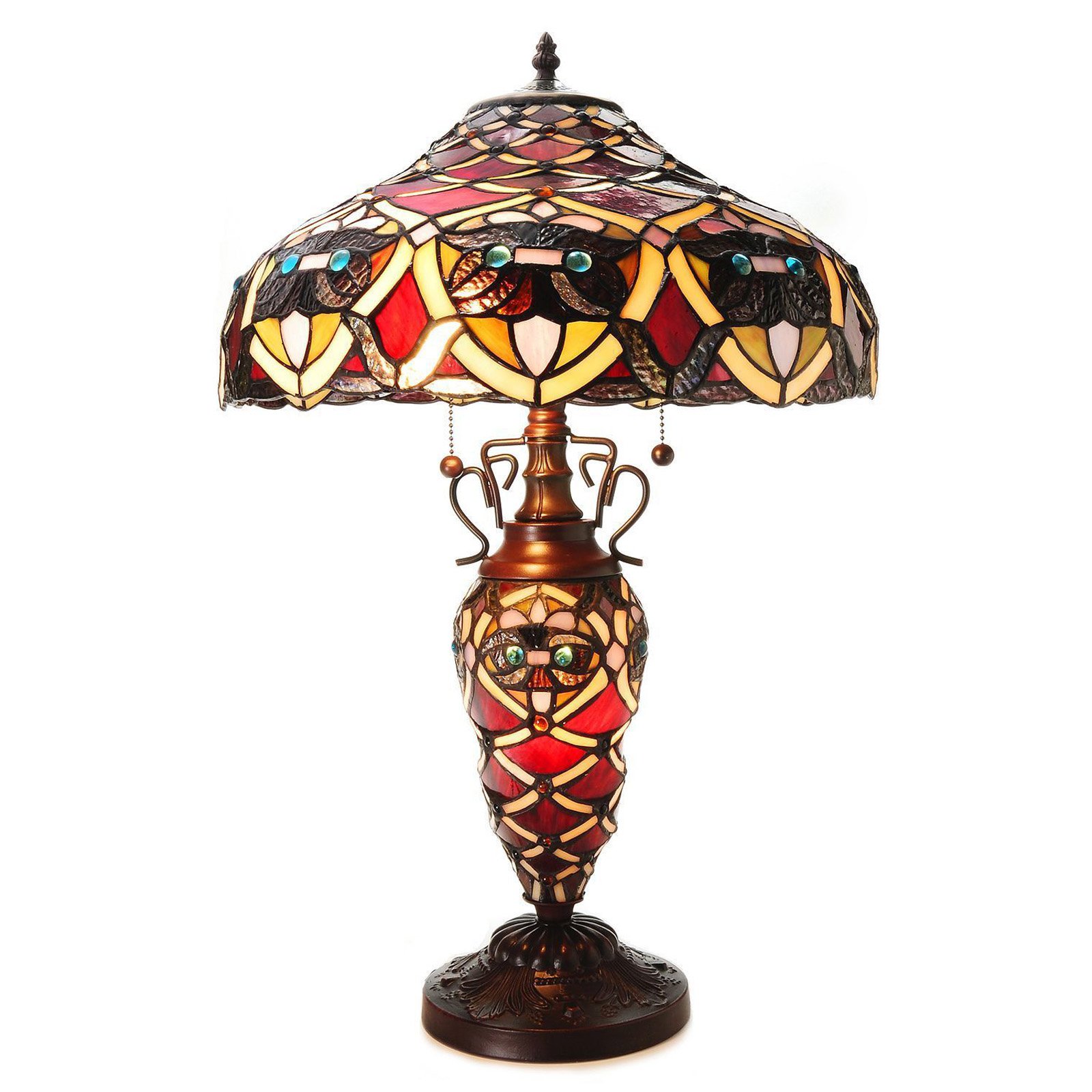 Arielle Red Double Lite Table Lamp