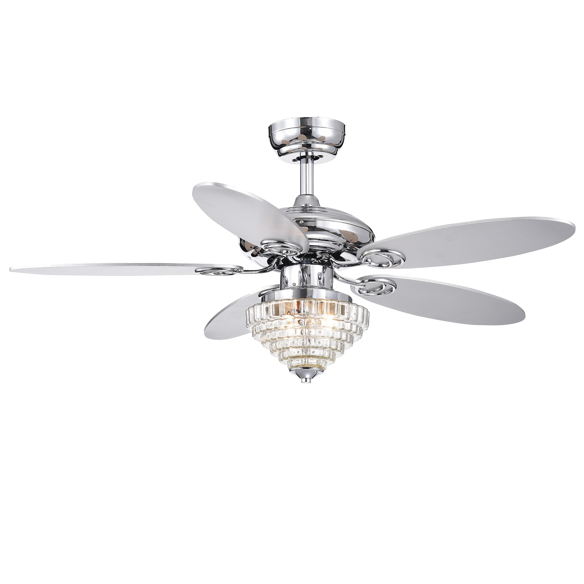 Copper Grove Kostenets 42-inch RC Lighted Ceiling Fan w/ Stepped Glass Shade/Reversible Blades