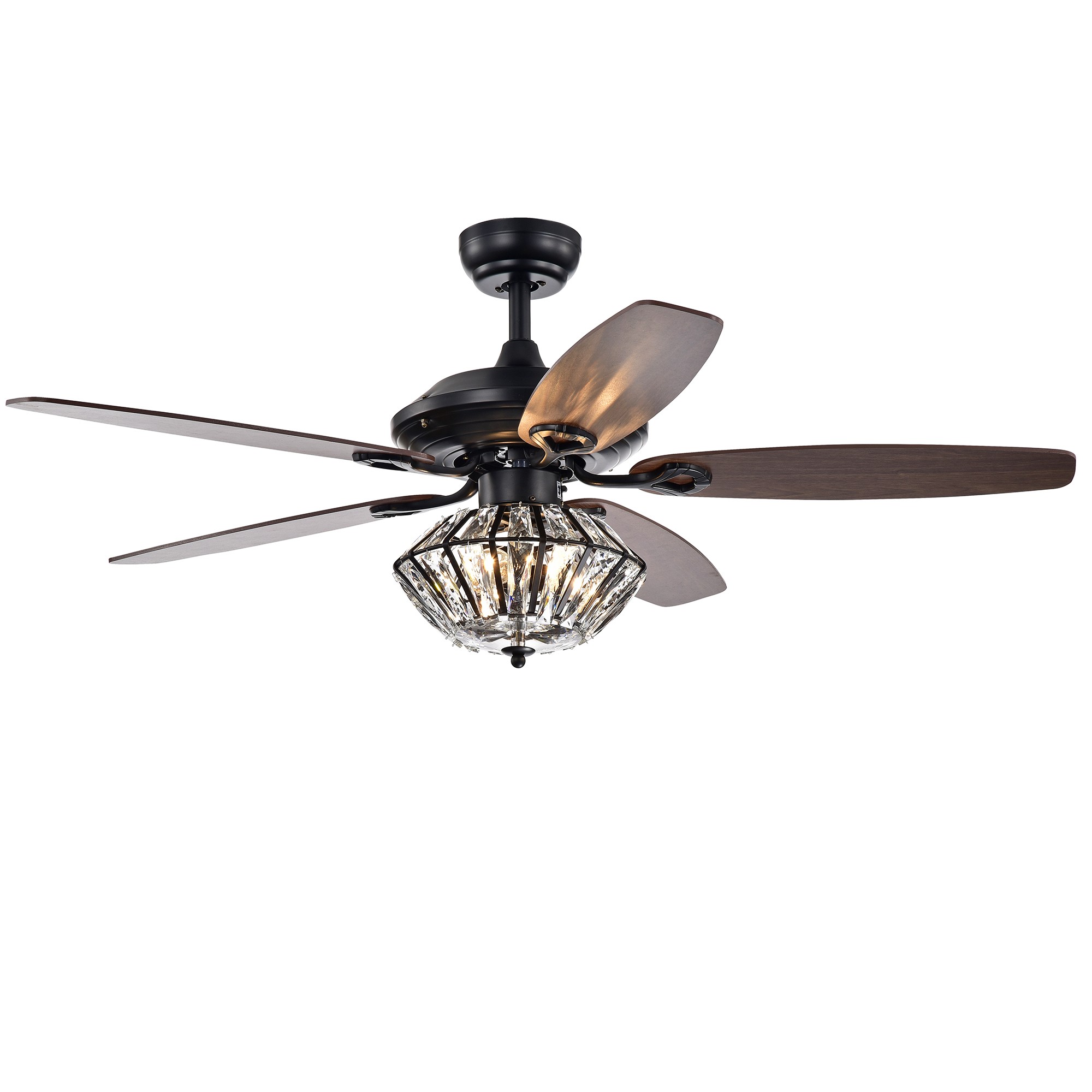 Copper Grove Toshevo Remote Control 52-inch Lighted Ceiling Fan with Crystal Shade and Reversible Blades