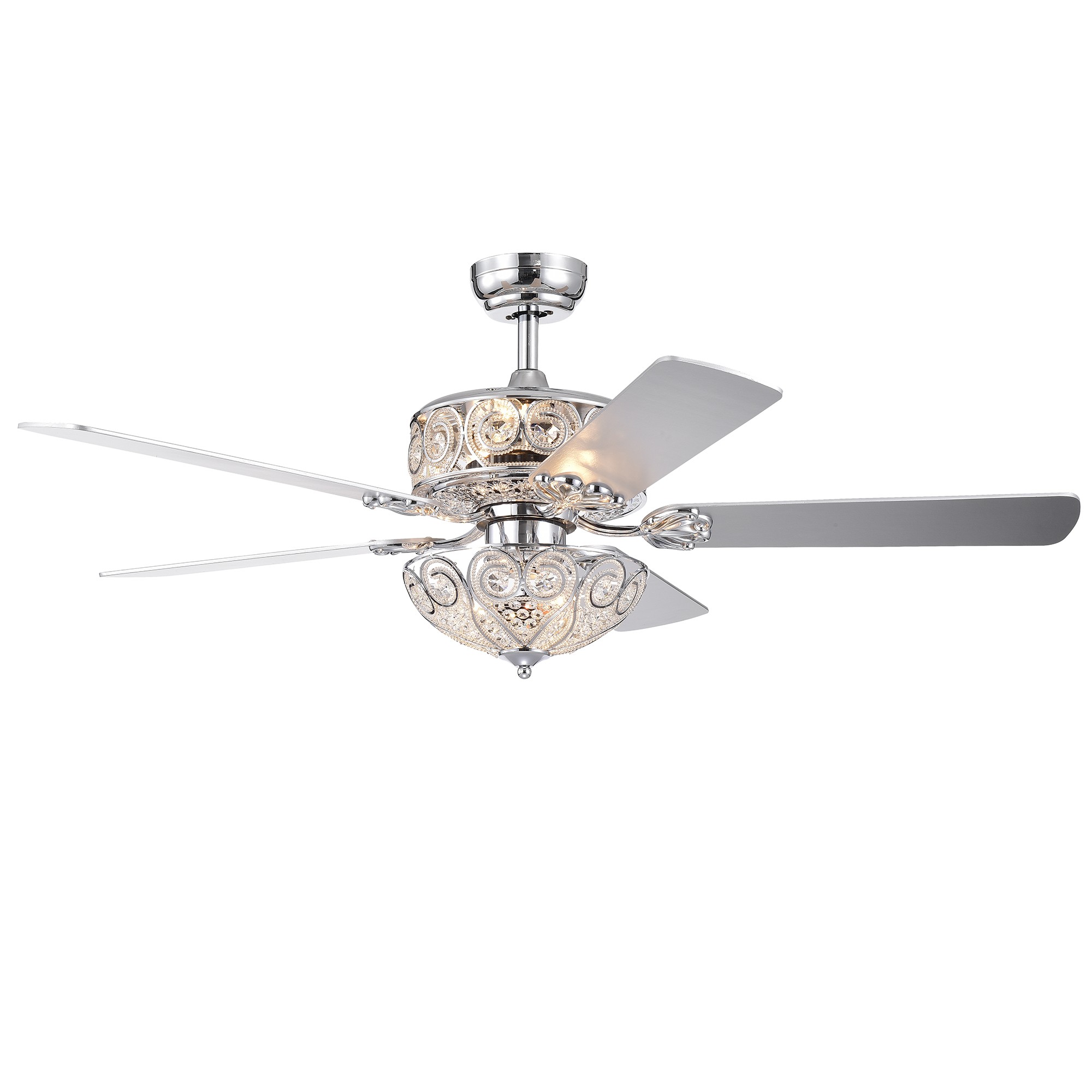 Catalina Chrome 5-blade 52-inch Crystal Ceiling Fan