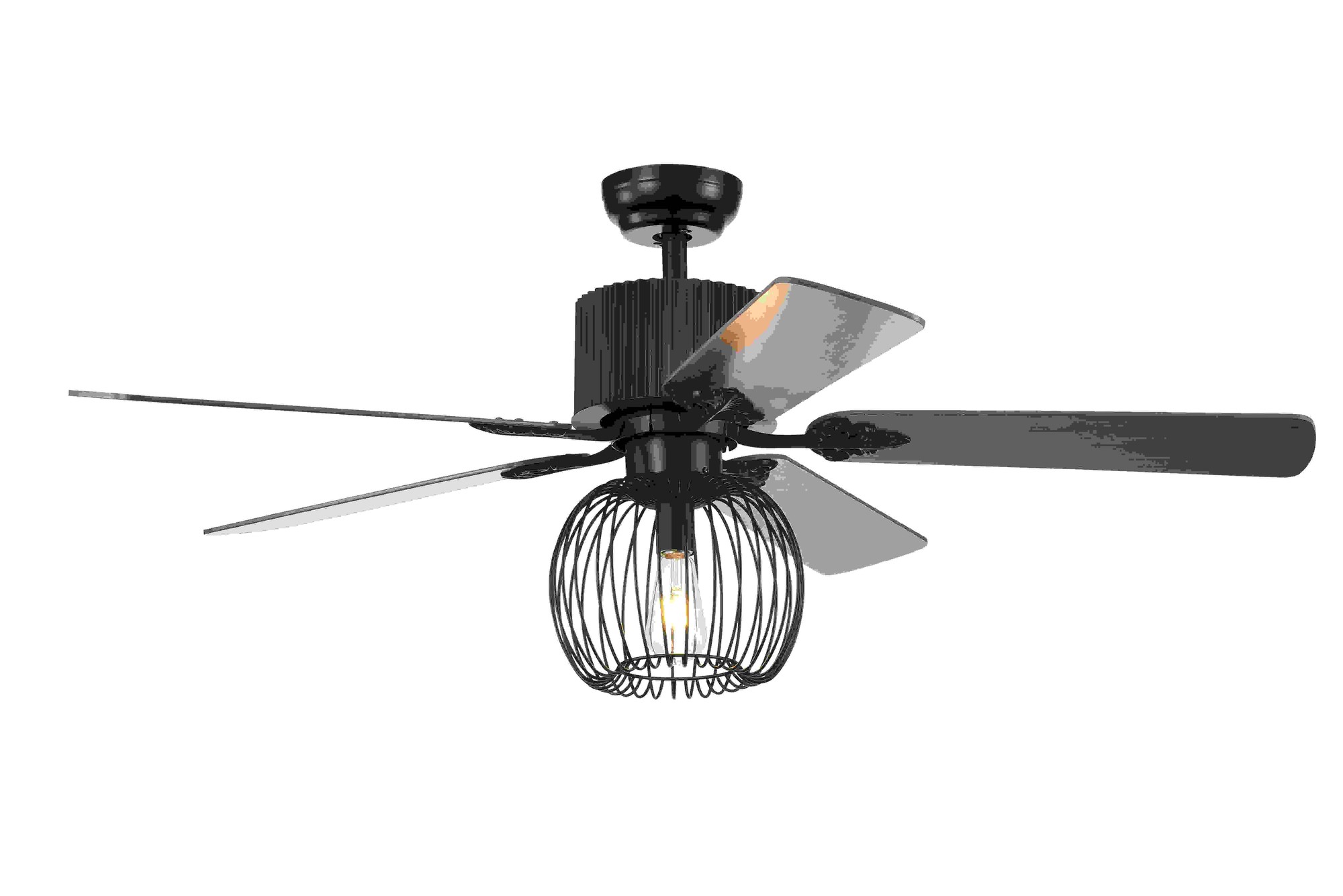 Aguano Black 52-inch Lighted Ceiling Fan (Remote Controlled & 2 Color Option Blades)