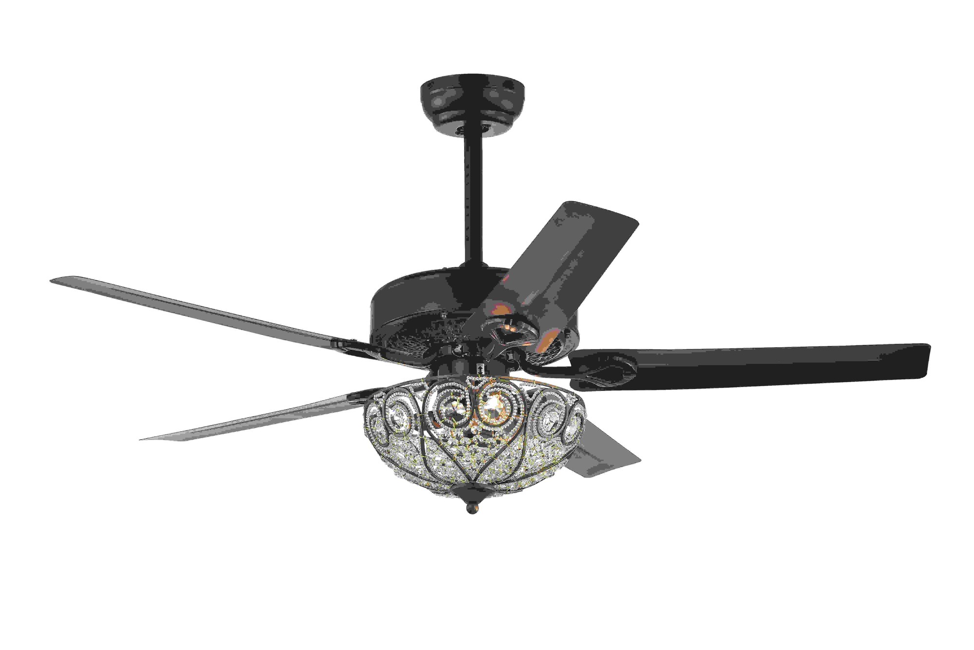 Catalina Bronze 5-blade 48-inch Crystal Ceiling Fan (Optional Remote)