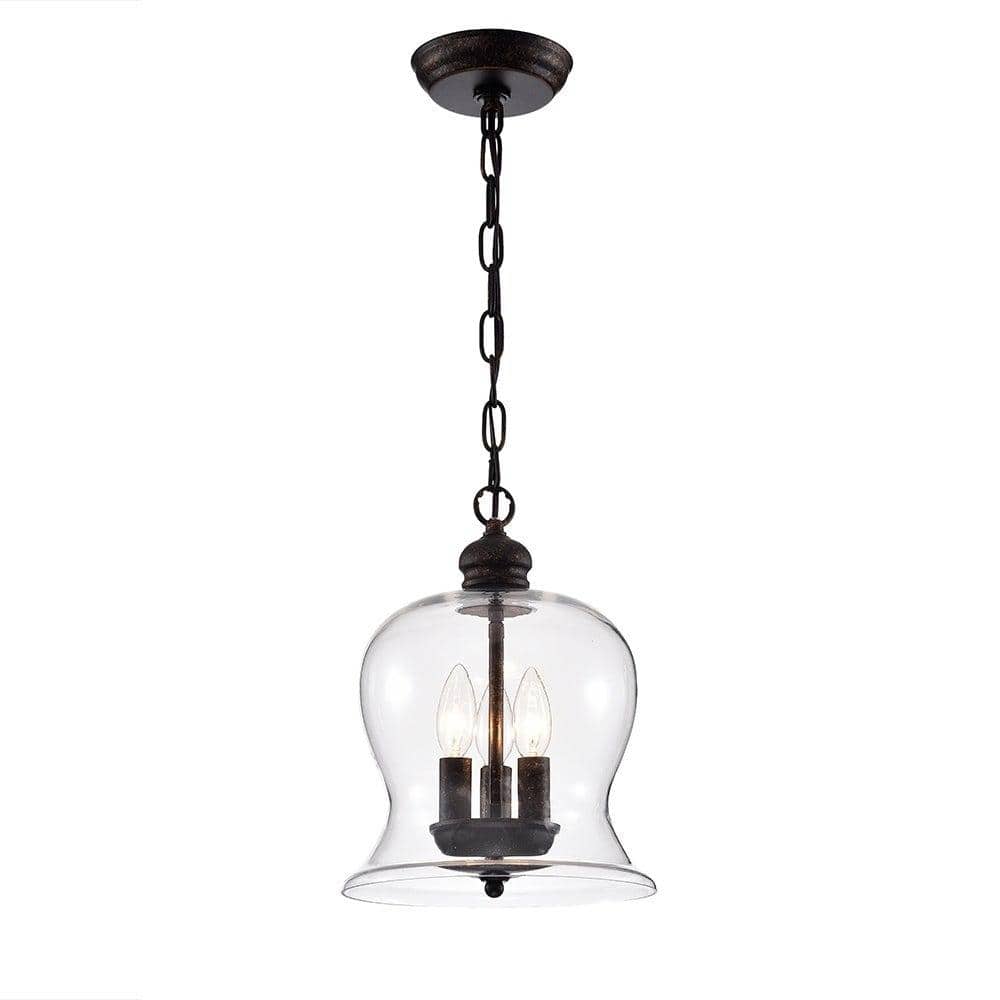 Cadogan Oil Rubbed Bronze 3-Light Pendant with Clear Shade