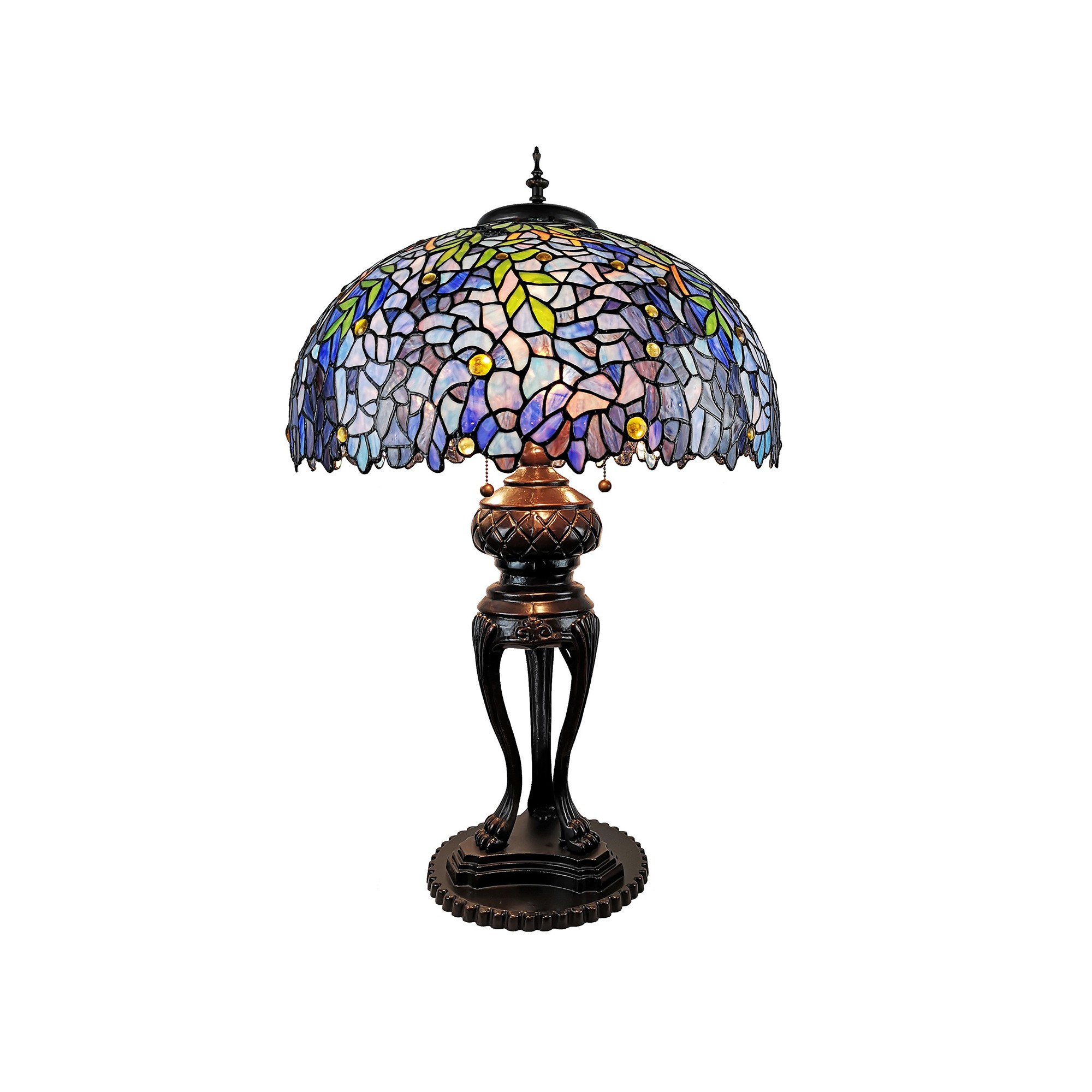 Glacy 20-inch Wisteria Design Stained Glass/Bronze Tiffany-Style Table Lamp