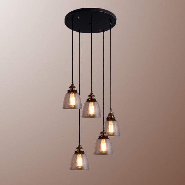 Euna 5-light Adjustable Cord Edison Lamp with Bulbs