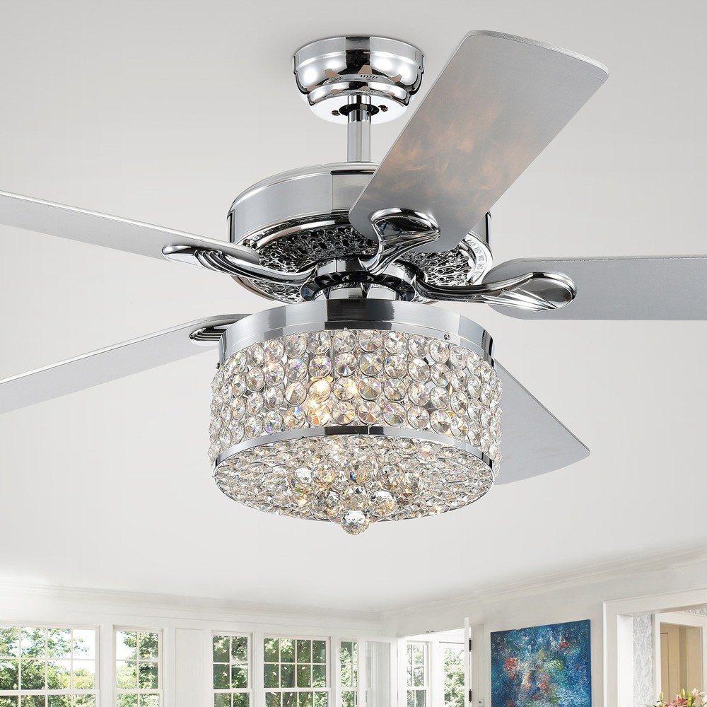 Canohr 52 in. 3-Light Indoor Chrome Finish Remote Controlled Ceiling Fan with Light Kit