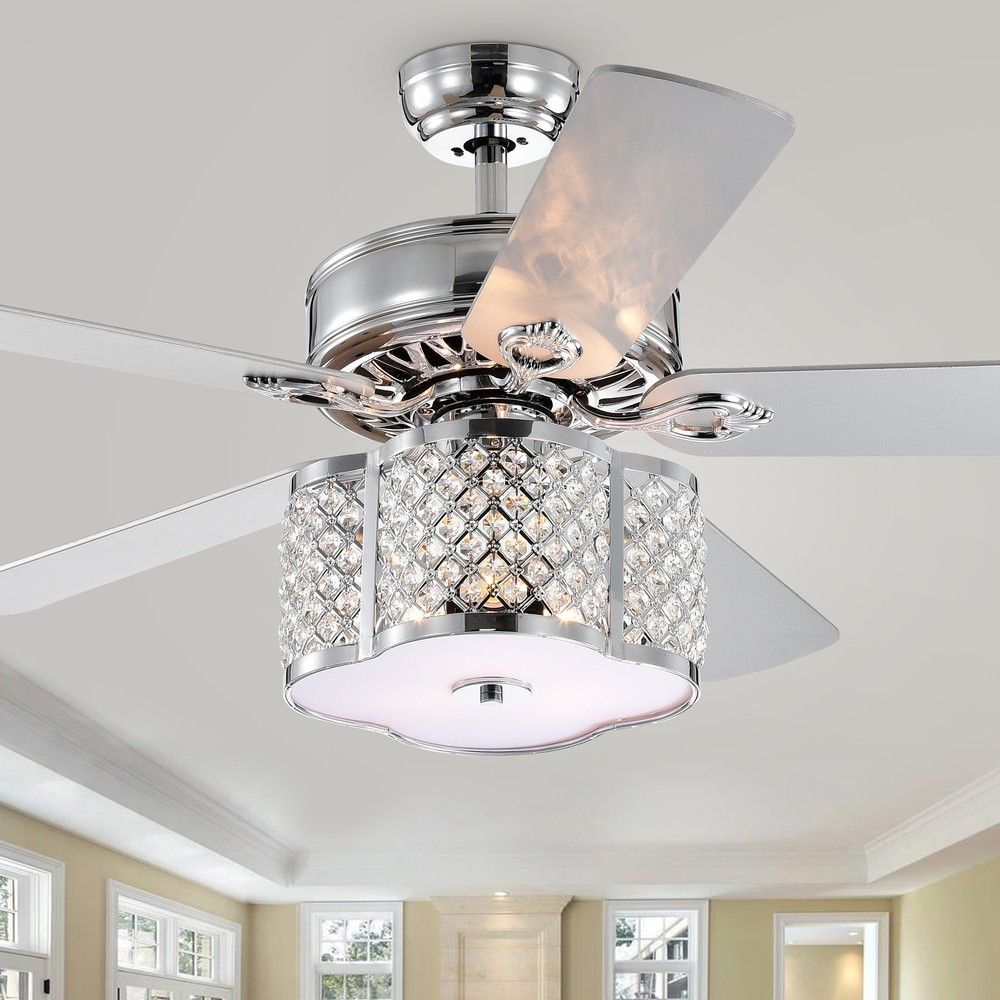 Cori 52 in. 3-Light Indoor Chrome Finish Remote Controlled Ceiling Fan with Light Kit