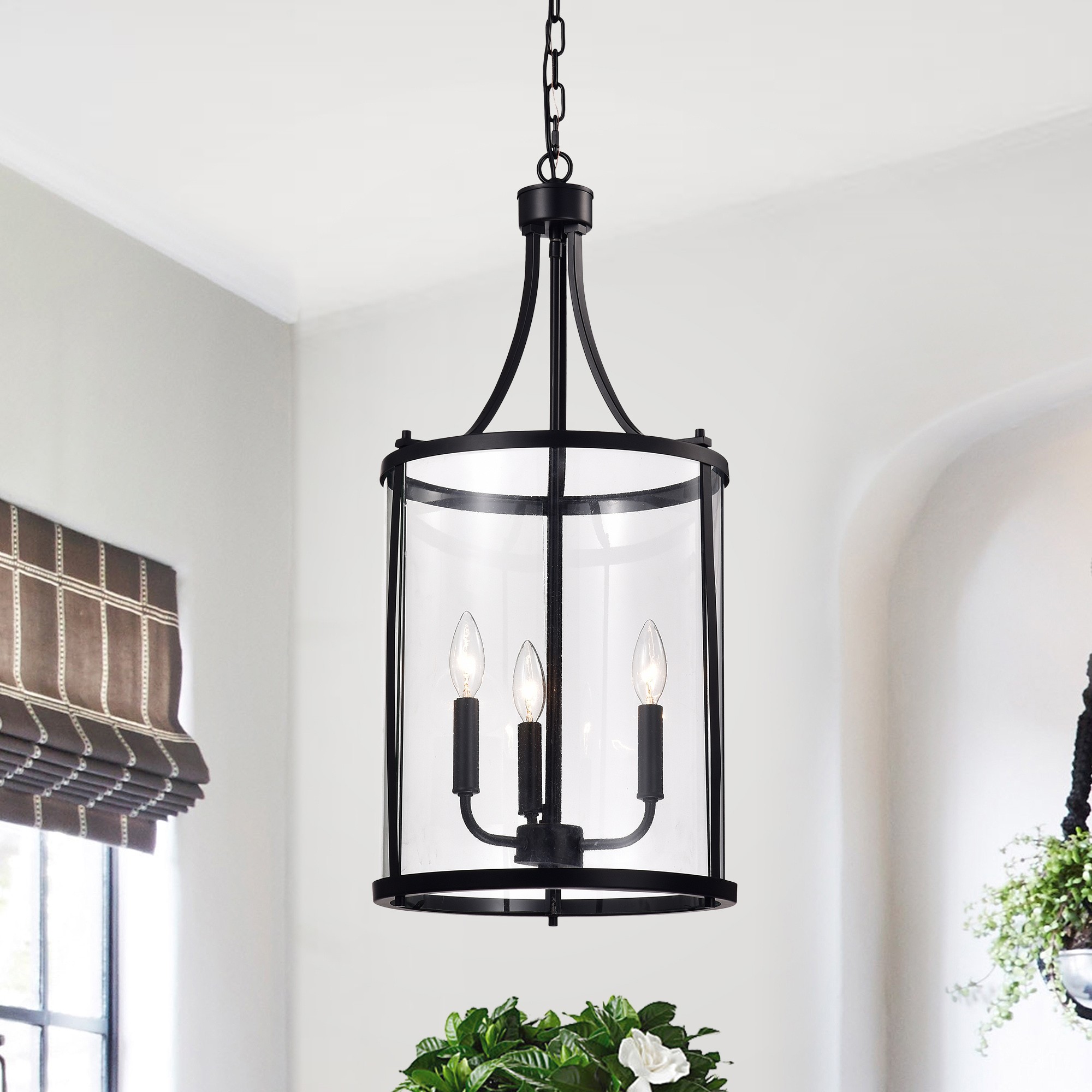 Indoor Black Finish Pendant Lamp with Light Kit