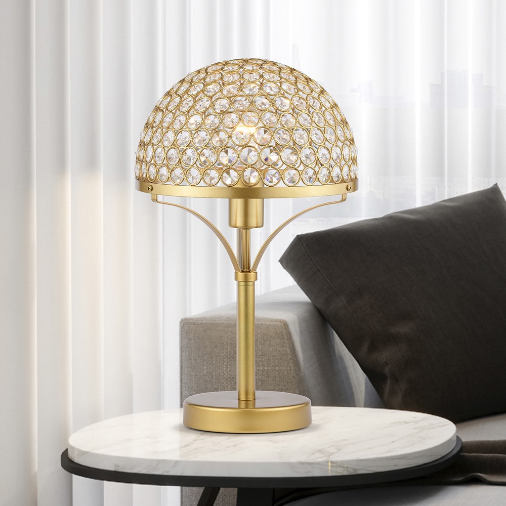Gizella 9.5 in. 1-Light Indoor Matte Gold Finish Table Lamp with Light Kit