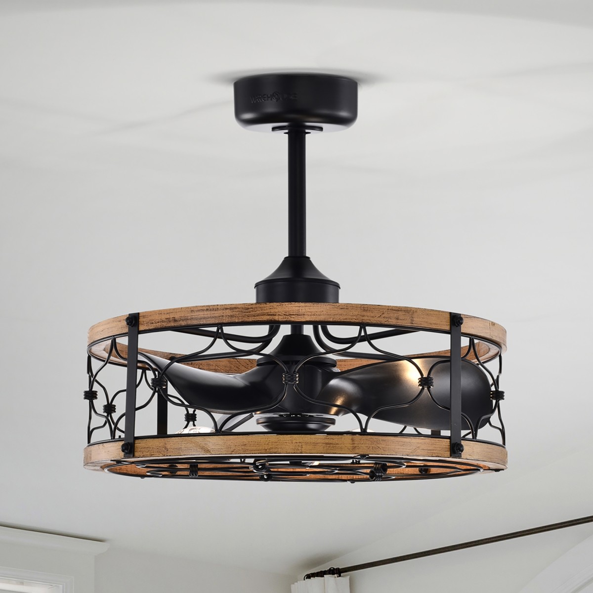 Cornelia 24 in. 5-Light Indoor Matte Black Finish Ceiling Fan with Light Kit