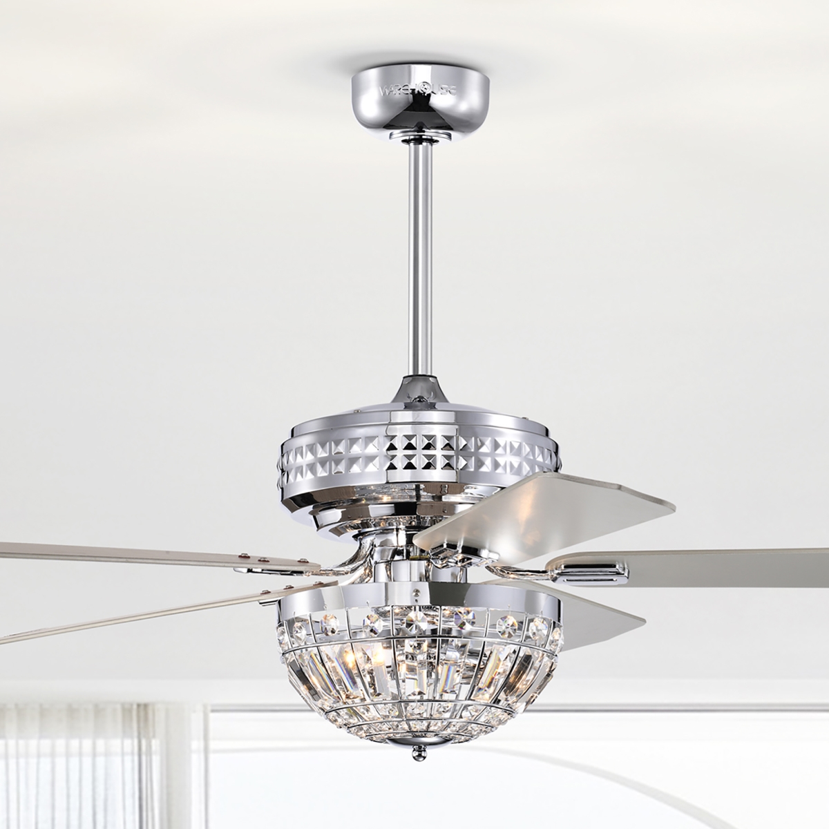 Alora 52 in. 3-Light Indoor Polished Chrome Finish Ceiling Fan with Light Kit