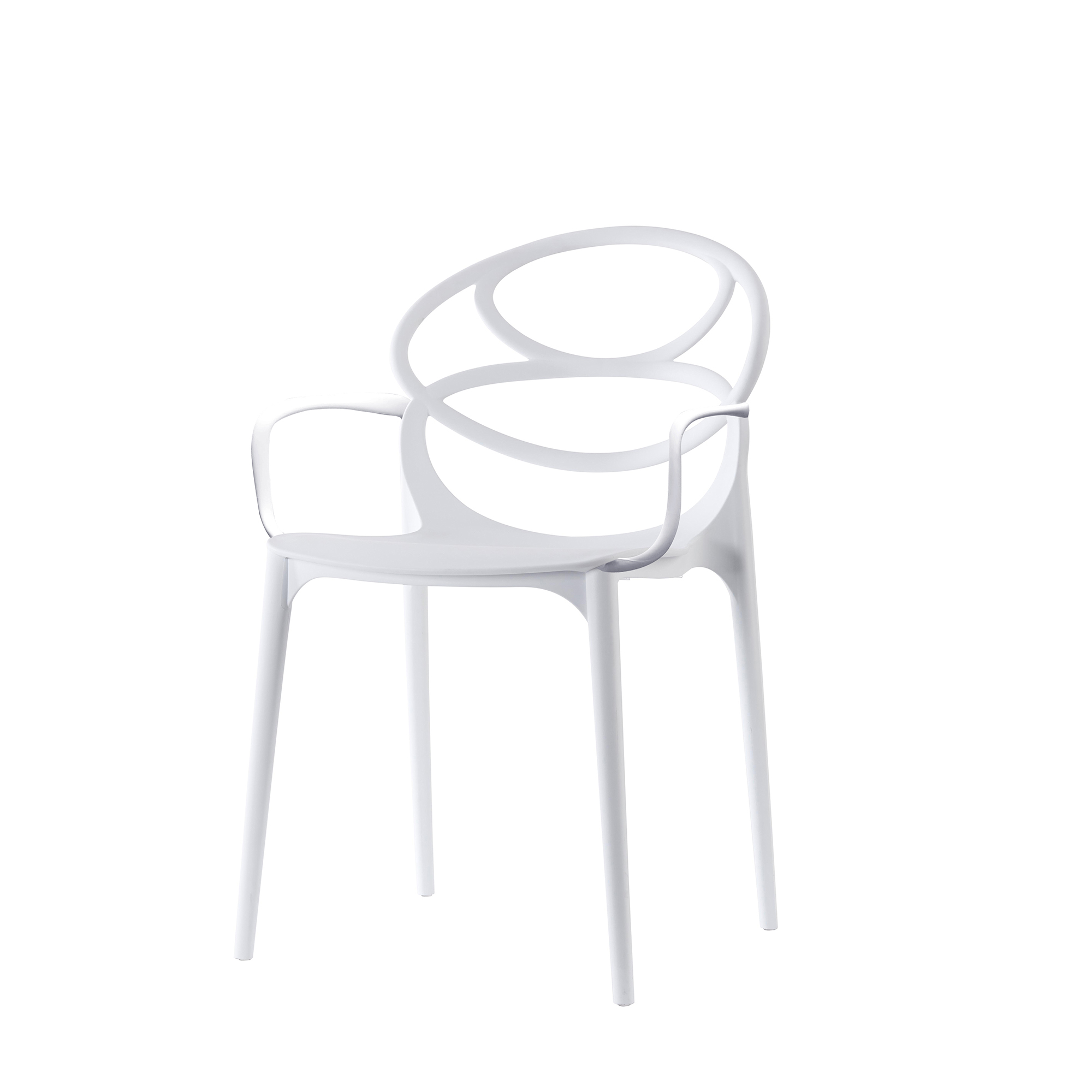 Emile White Acrylic Arm Chair Dining Chair (Set of 2)
