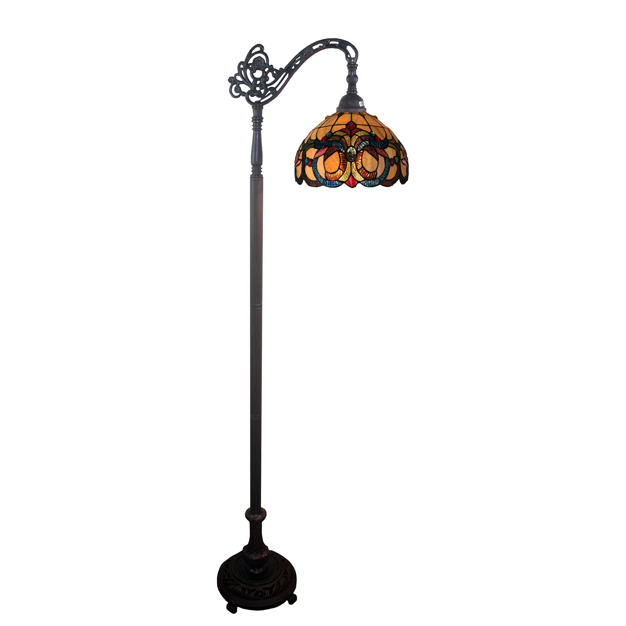 Evan Bronze 1-Light Tiffany-Style Dome Floor Lamp