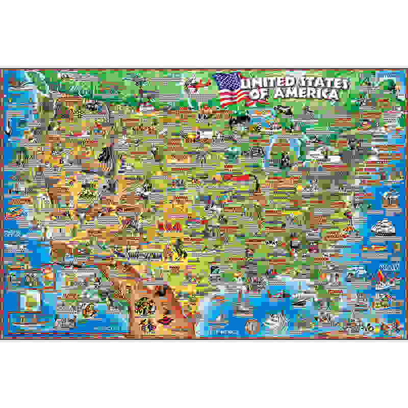 United States Illustrated 250 Piece Jigsaw Puzzle