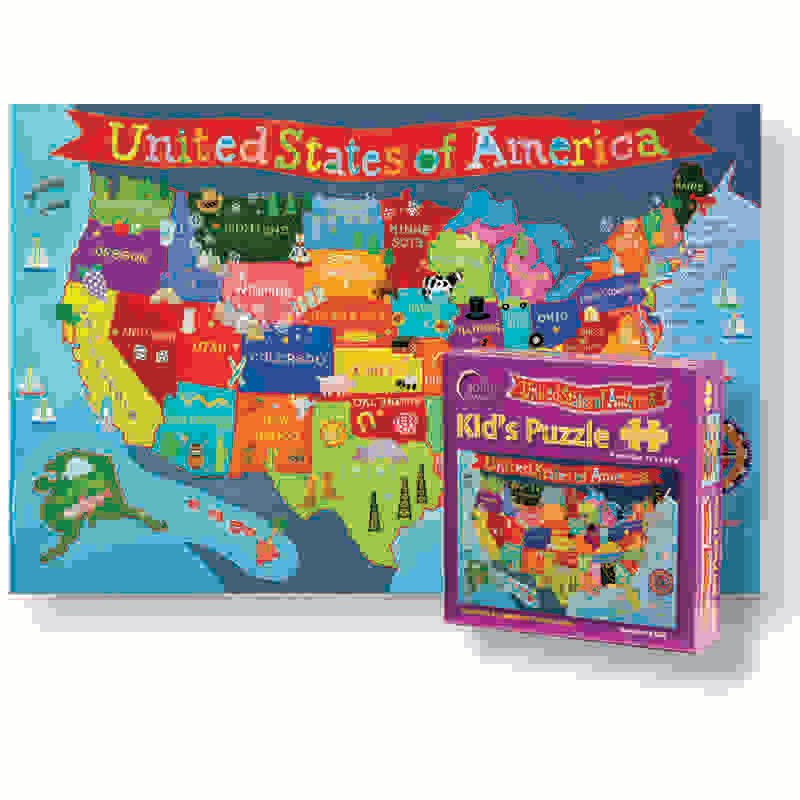 Kid's Jigsaw Puzzle, United States, 13" x 19", 100 Pieces