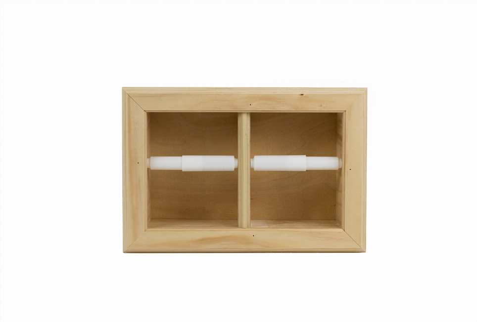Bradenton Recessed Solid Wood Double Toilet Paper Holder 13.25 x 8.5"  27 Unfinished Wood