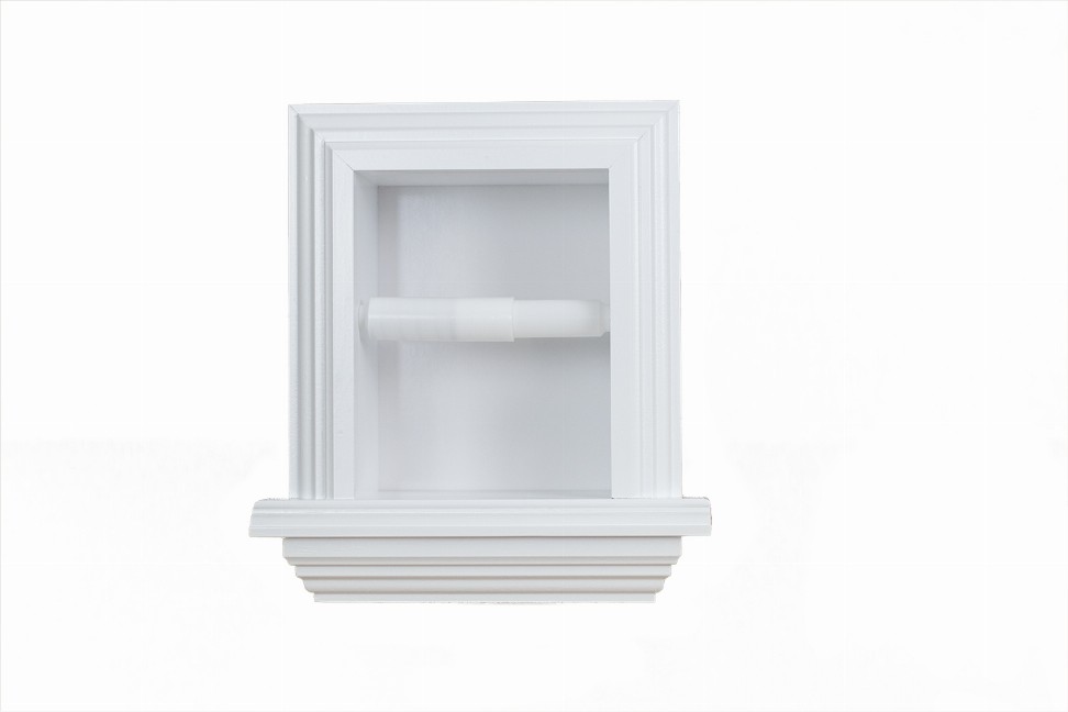Tavares Recessed Solid Wood Toilet Paper  7 x 8.5"  2 White Enamel