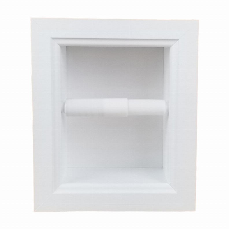 Tavares Recessed Solid Wood Toilet Paper  7 x 8.5"  24 White Enamel