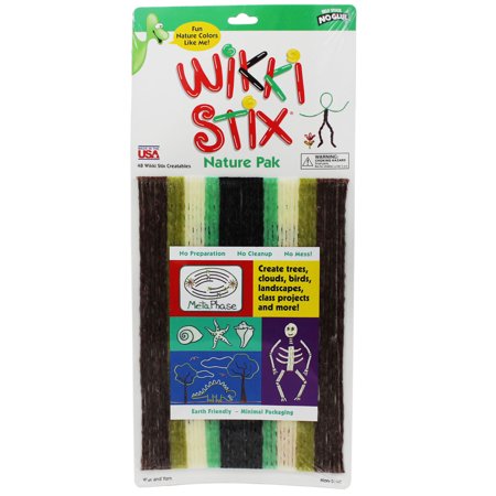 Wikki Stix, Nature Colors, 48 Per Pack, 3 Packs