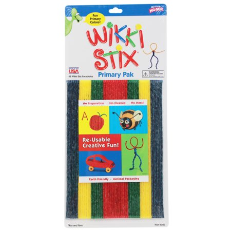 Wikki Stix, Primary Colors, 8", 48 Per Pack, 3 Packs
