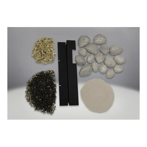 MKE30 Shore Fire Kit; Mixture Of Rocks, Sand, Vermiculite, Glass And Rock Tray