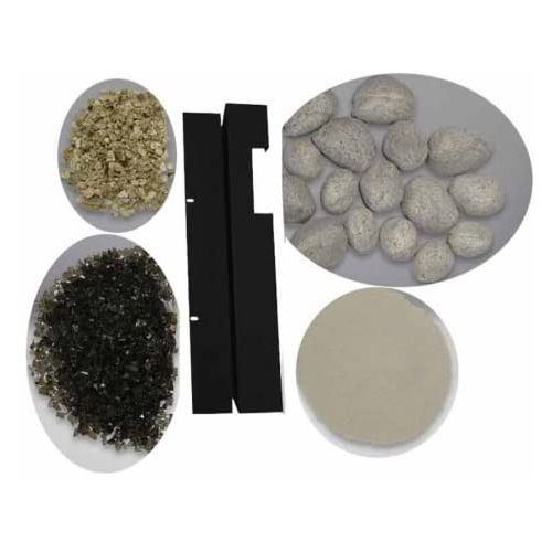 MKE36 Shore Fire Kit: Mixture Of Rocks, Sand, Vermiculite, Glass, And Rock Tray