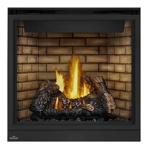 HD35NT1 Top Vent Fireplace With Black Door, Natural Gas