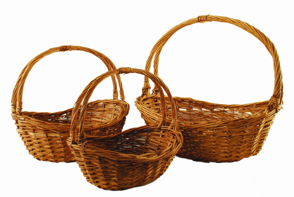 Large Set Of 3 Willow Baskets