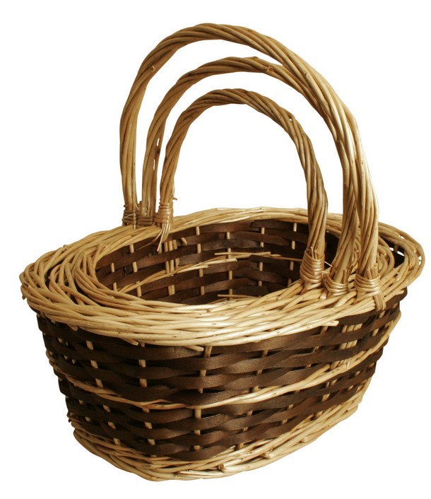 Set Of 3 Willow Baskets