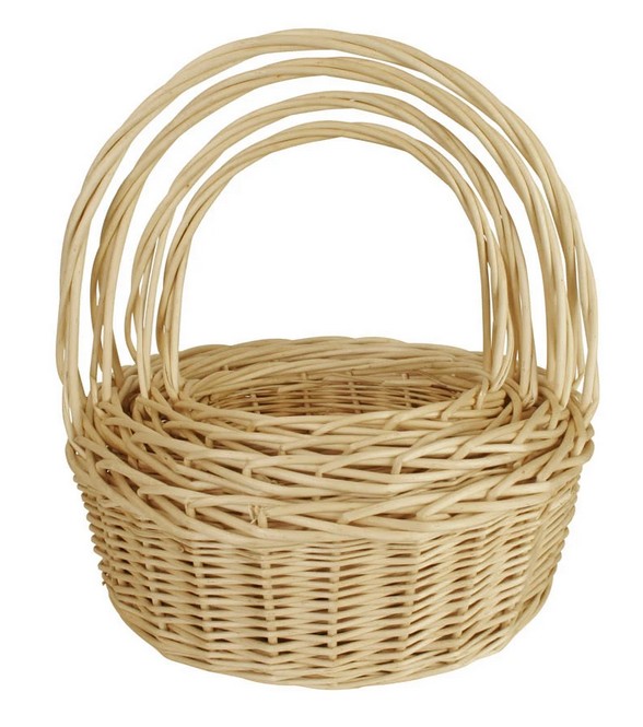 Set Of 4 Willow Baskets - Medium Brown