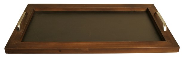 Wooden Serving Tray with Chalkboard & Handles, Food Safe