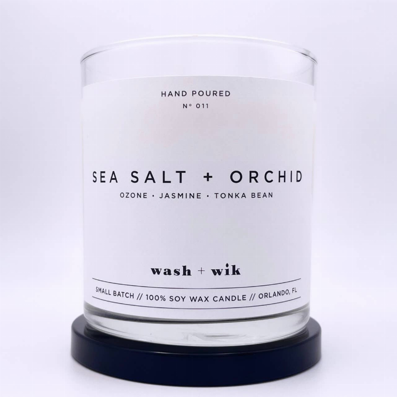 Sea Salt & Orchid Soy Wax Candle | Jasmine