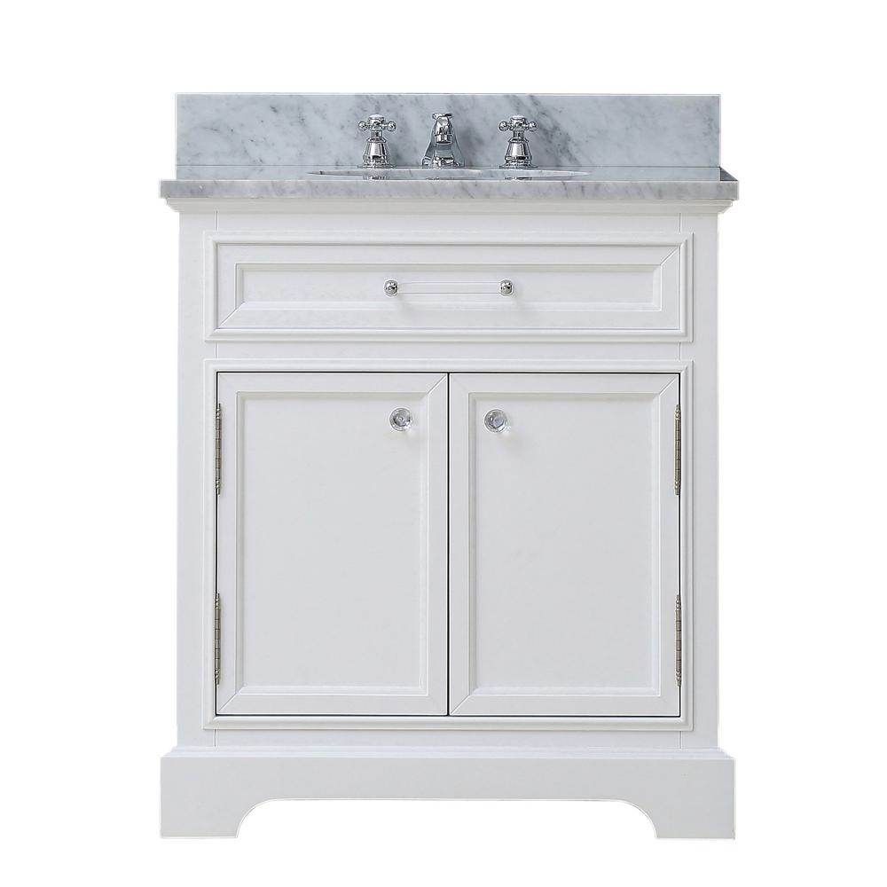 24 Inch Pure White Single Sink Bathroom Vanity From The Derby Collection