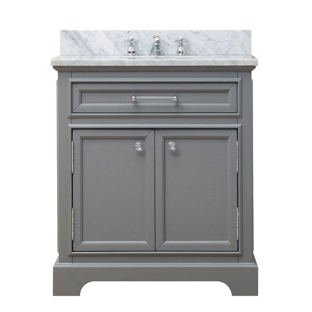 30 Inch Cashmere Grey Single Sink Bathroom Vanity With Faucet From The Derby Collection