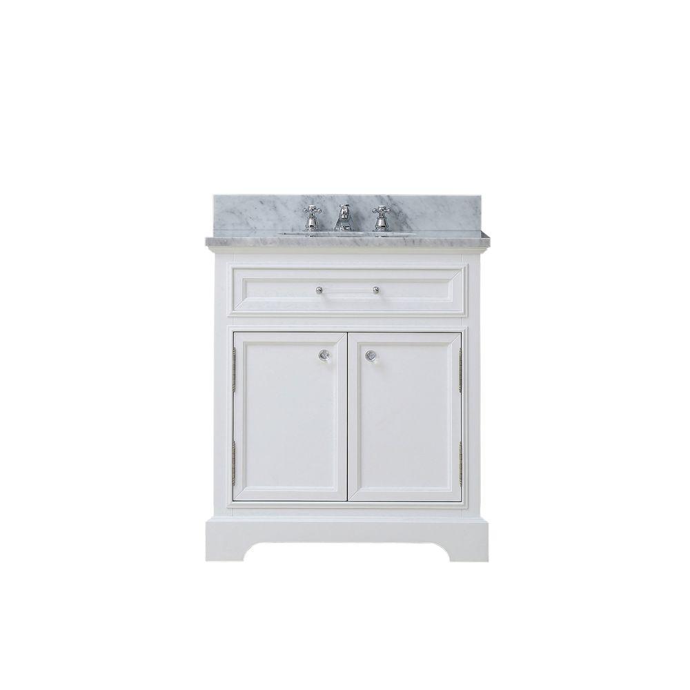 30 Inch Pure White Single Sink Bathroom Vanity From The Derby Collection