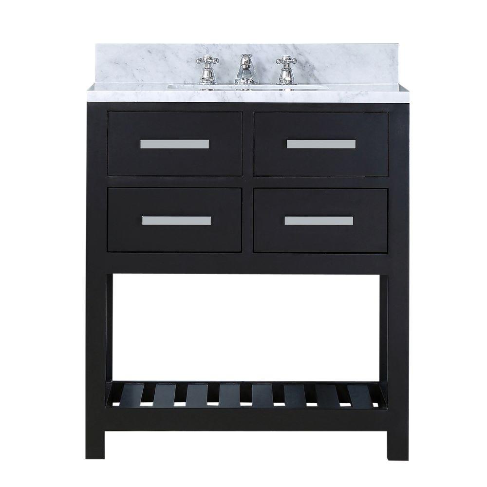 30 Inch Espresso Single Sink Bathroom Vanity With Faucet From The Madalyn Collection