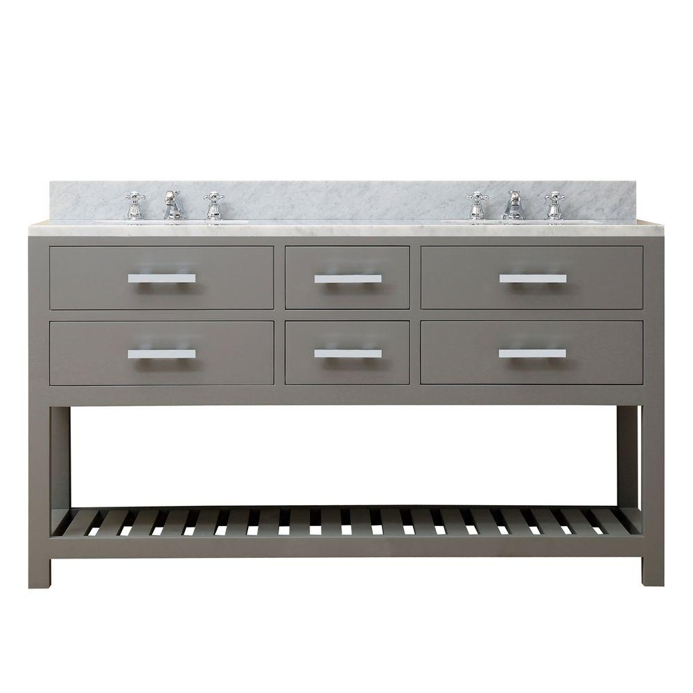 60 Inch Cashmere Grey Double Sink Bathroom Vanity From The Madalyn Collection