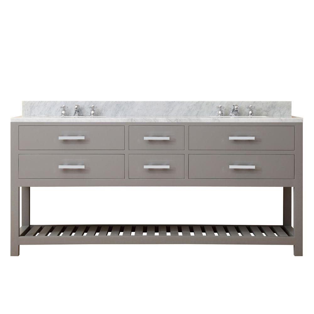 72 Inch Cashmere Grey Double Sink Bathroom Vanity From The Madalyn Collection