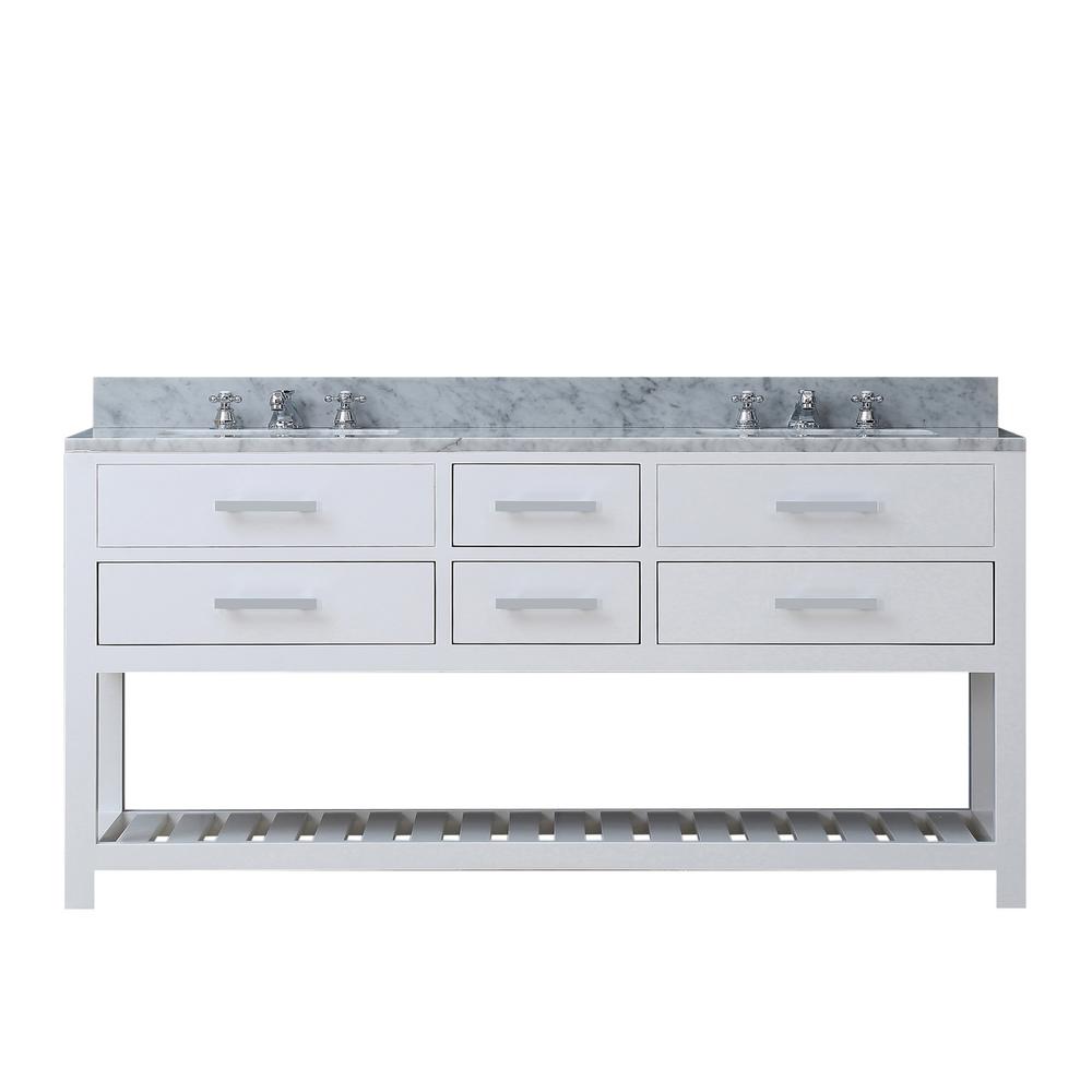 72 Inch Pure White Double Sink Bathroom Vanity From The Madalyn Collection