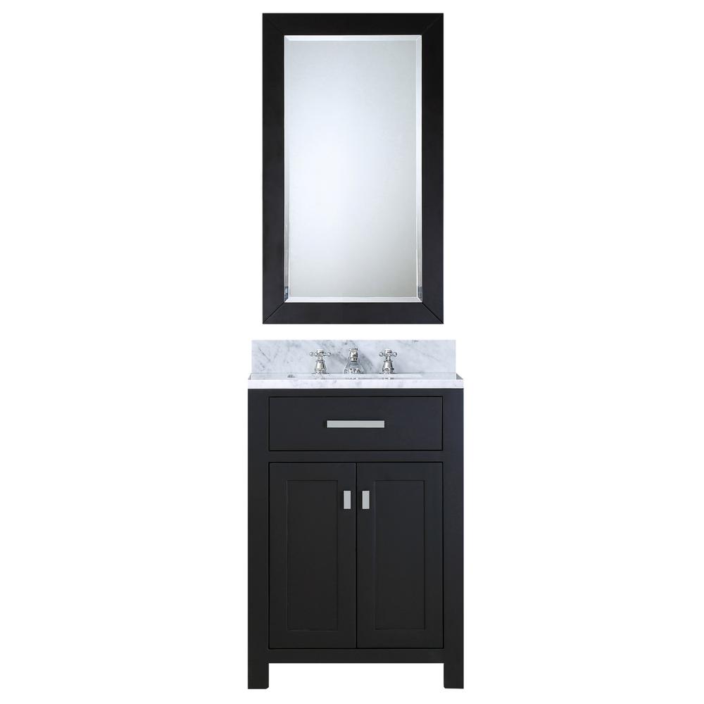 24 Inch Espresso Single Sink Bathroom Vanity With Matching Framed Mirror From The Madison Collection