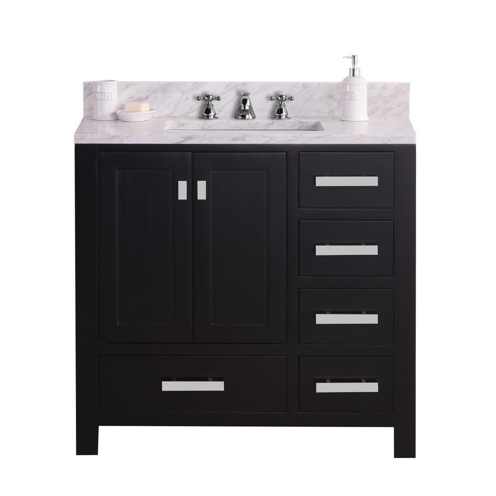 36 Inch Wide Dark Espresso Single Sink Bathroom Vanity With Faucets From The Madison Collection
